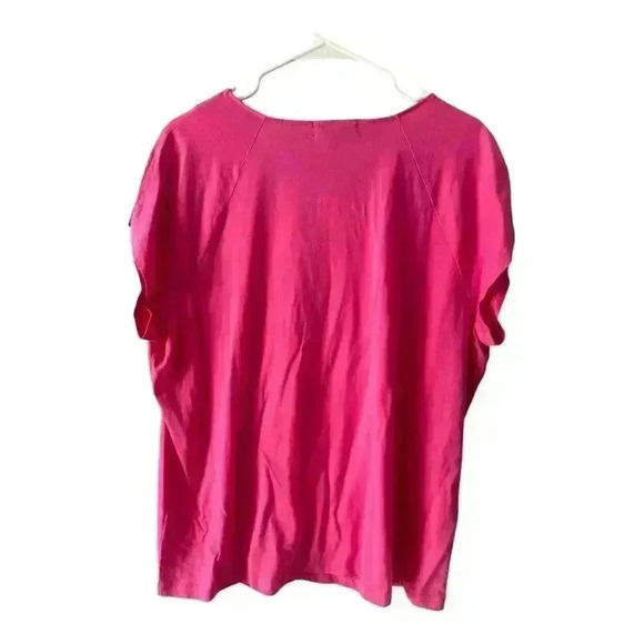 Lauren Ralph Lauren Womens Magenta Peasant Short Sleeve, 2x - Picture 3 of 5